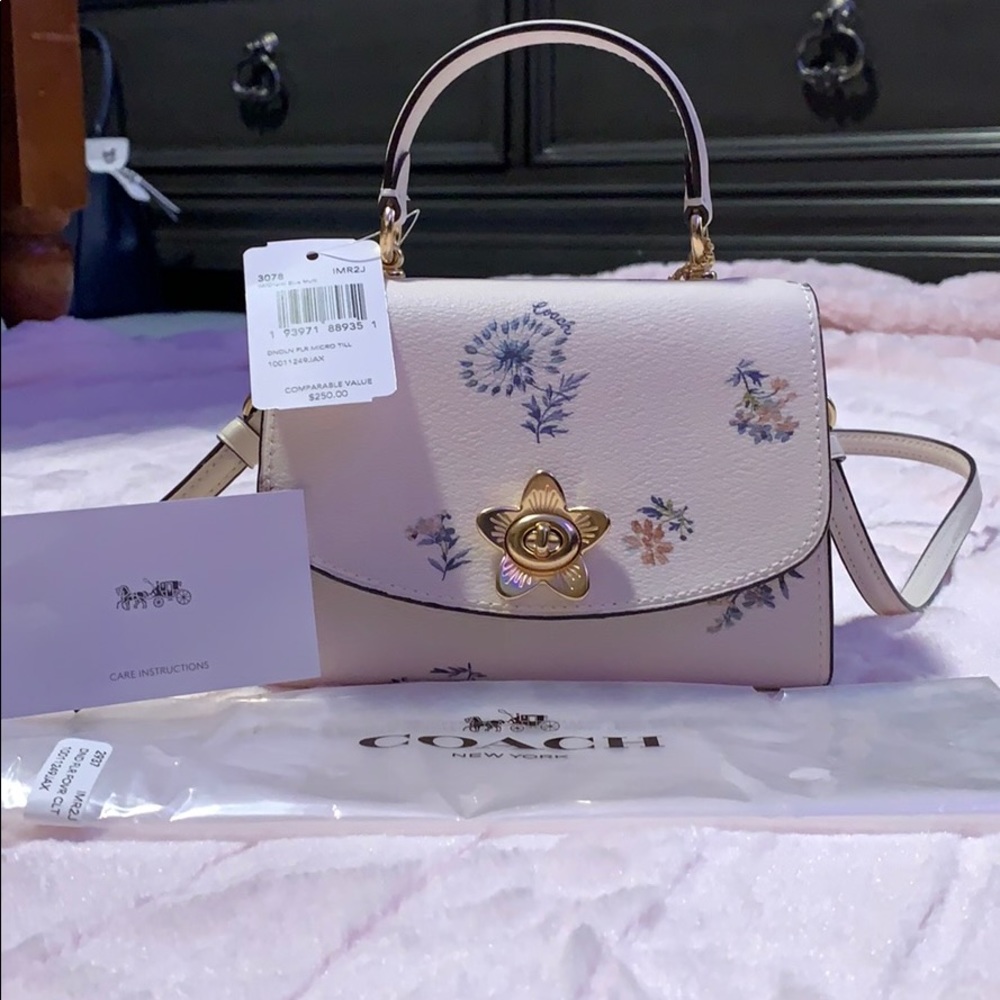 Coach NWT Multi Dandelion Micro Tilly Top Handle